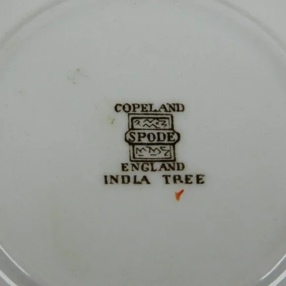 Lot of 2 Spode Indian Tree Tea Cup Saucer Set Scalloped Orange Old Backstamp Vtg - Picture 12 of 12